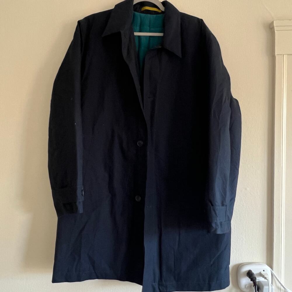 Bonobos Mens Navy Trench Car Coat Size Large Quilted Lined
